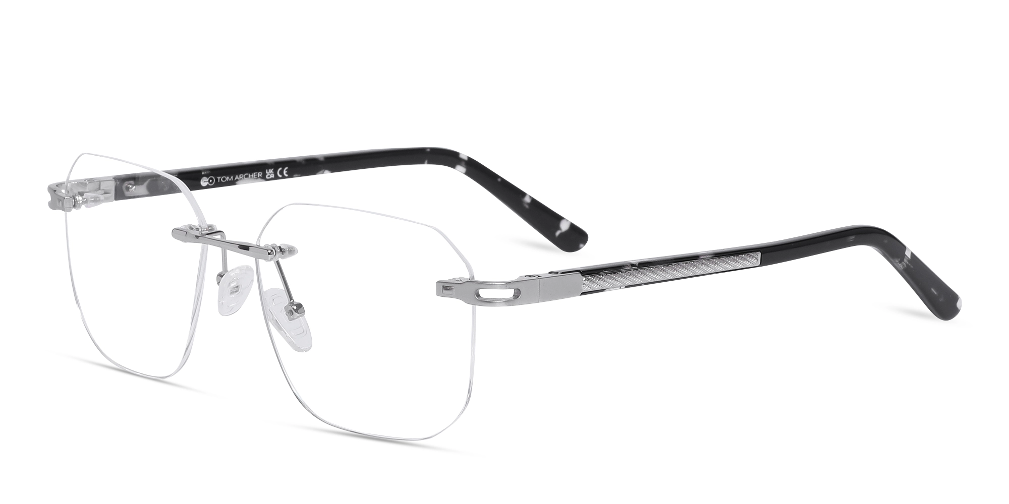 Silver Metal Rimless Geometric Glasses-2 Silver Metal Rimless Geometric Glasses-2