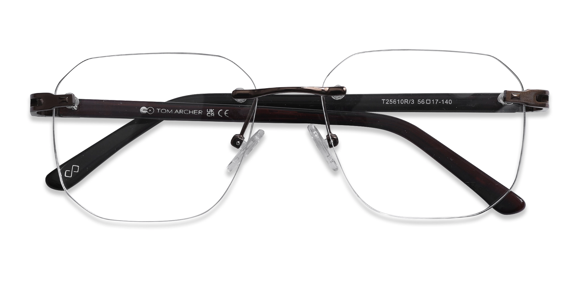 Copper Gold Square Rimless Glasses-6