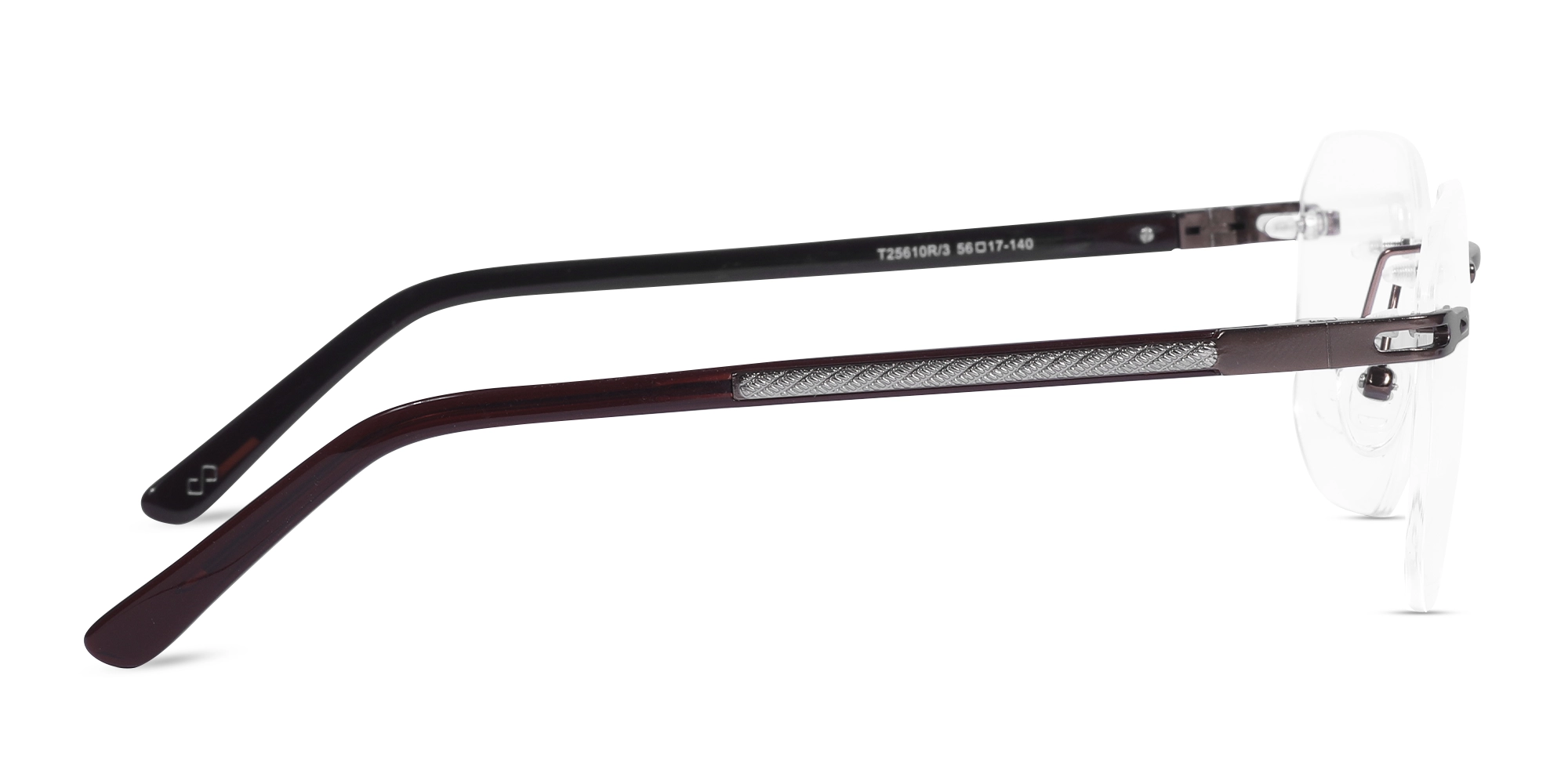 Copper Gold Square Rimless Glasses-4
