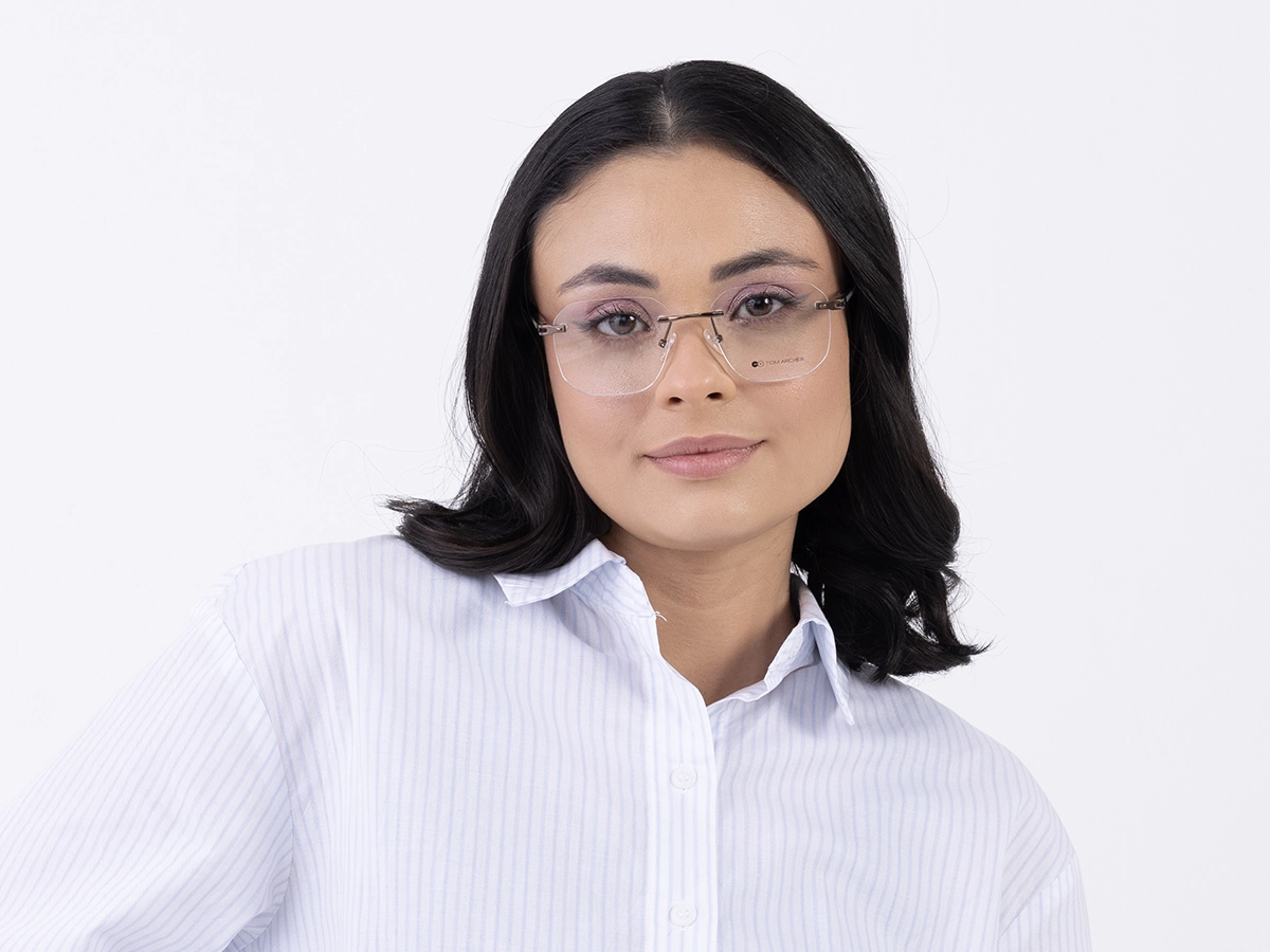 Copper Gold Square Rimless Glasses 51