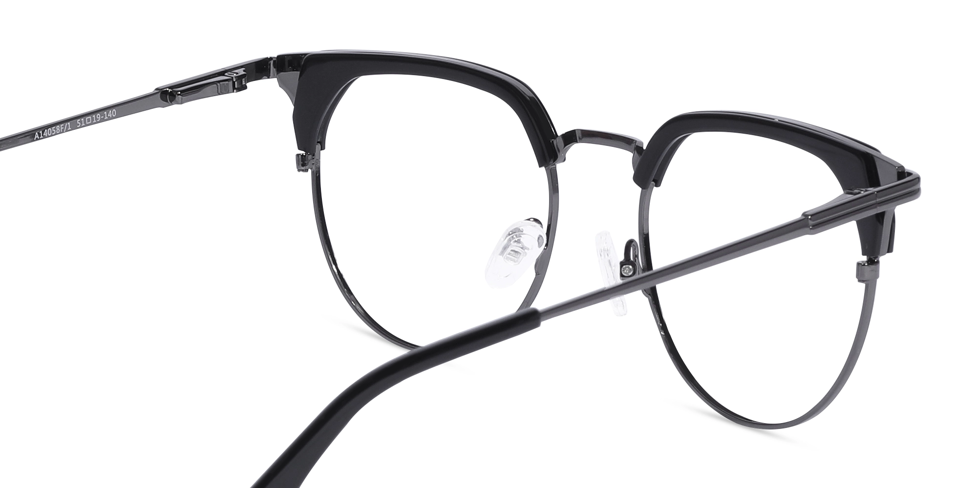 Black Gunmetal Browline Glasses 5
