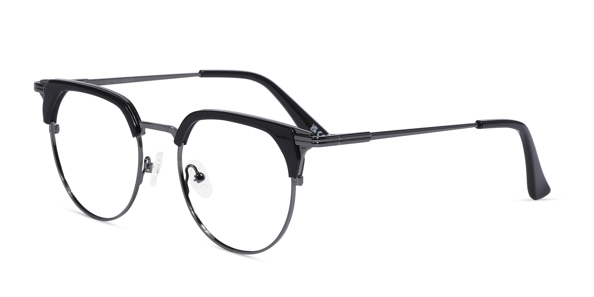 Black Gunmetal Browline Glasses 3