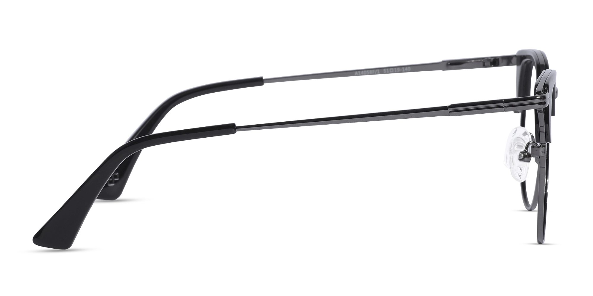 Black Gunmetal Browline Glasses 4
