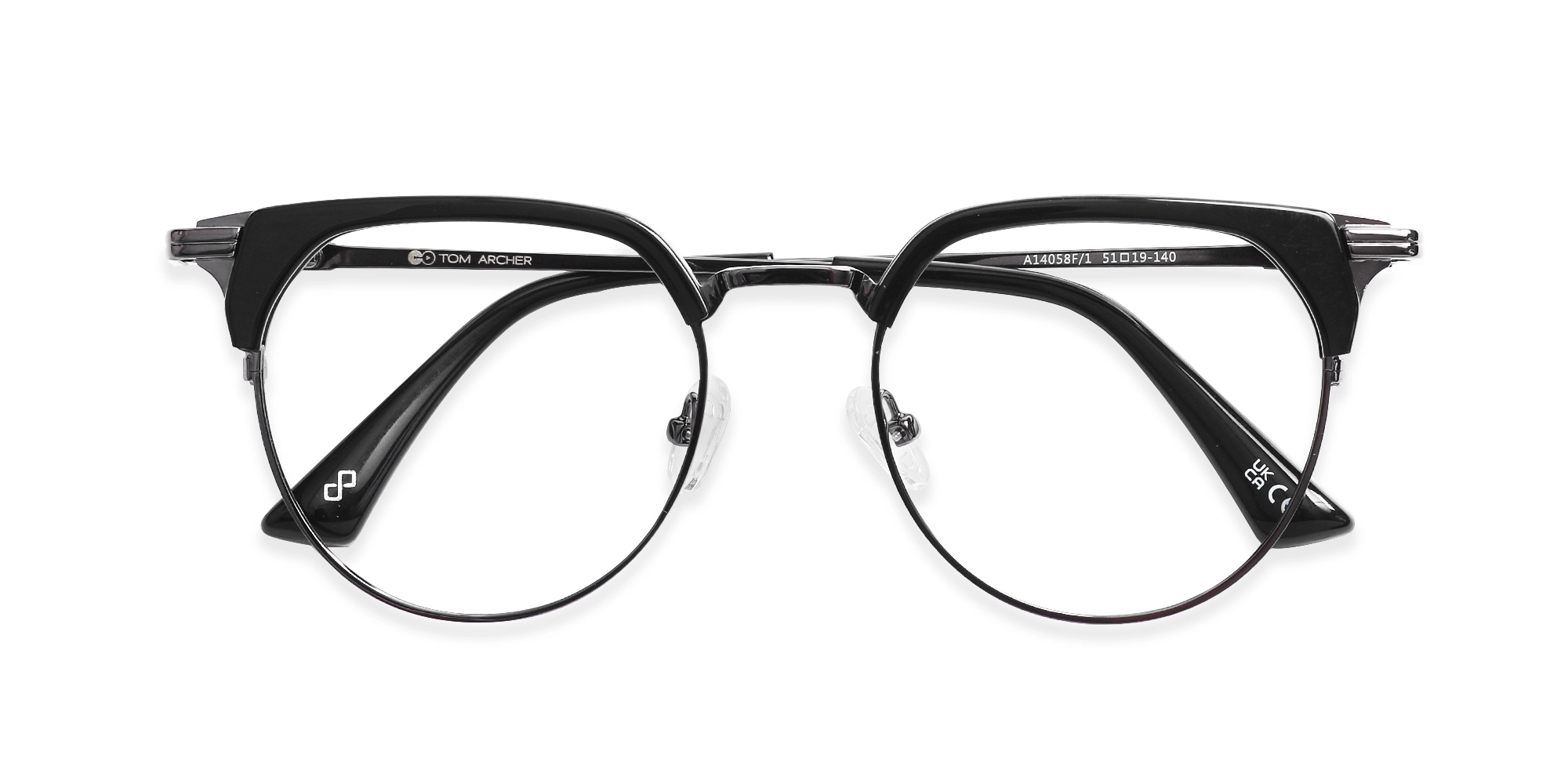 Black Gunmetal Browline Glasses 6