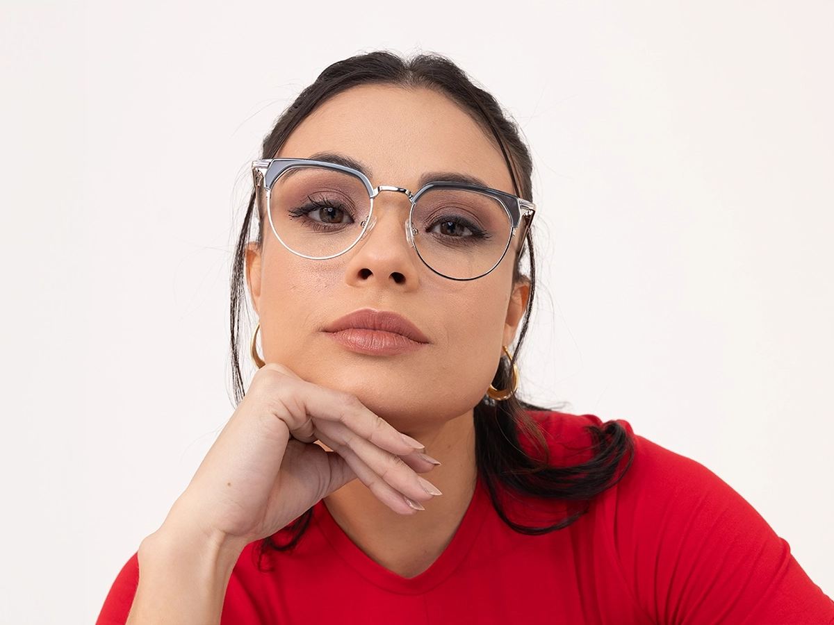 Silver Browline Glasses 53