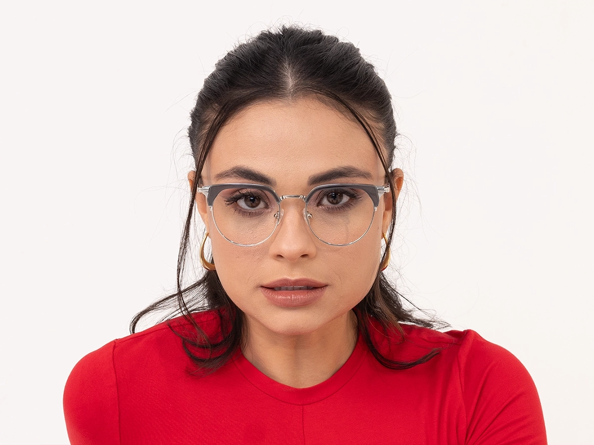 Silver Browline Glasses 51