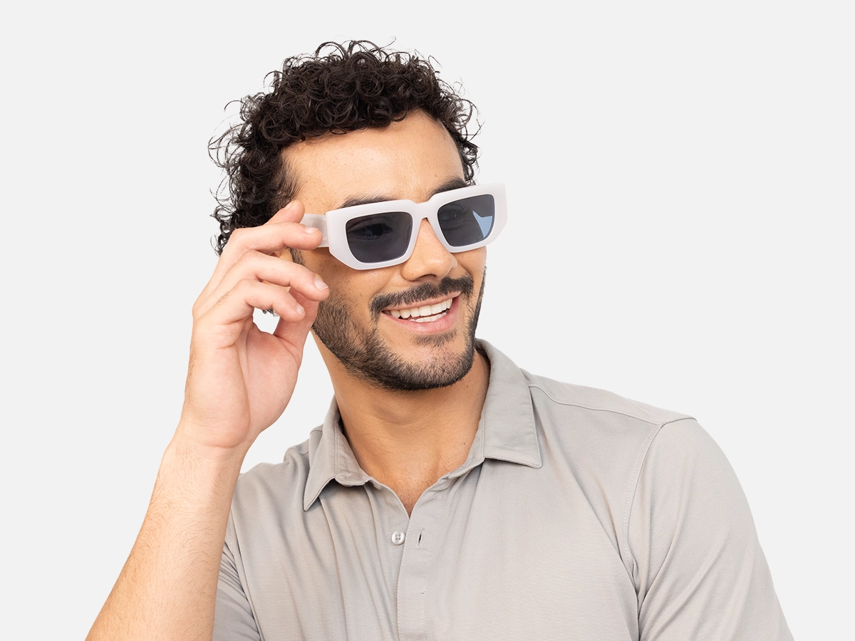 White Rectangle Sunglasses-44