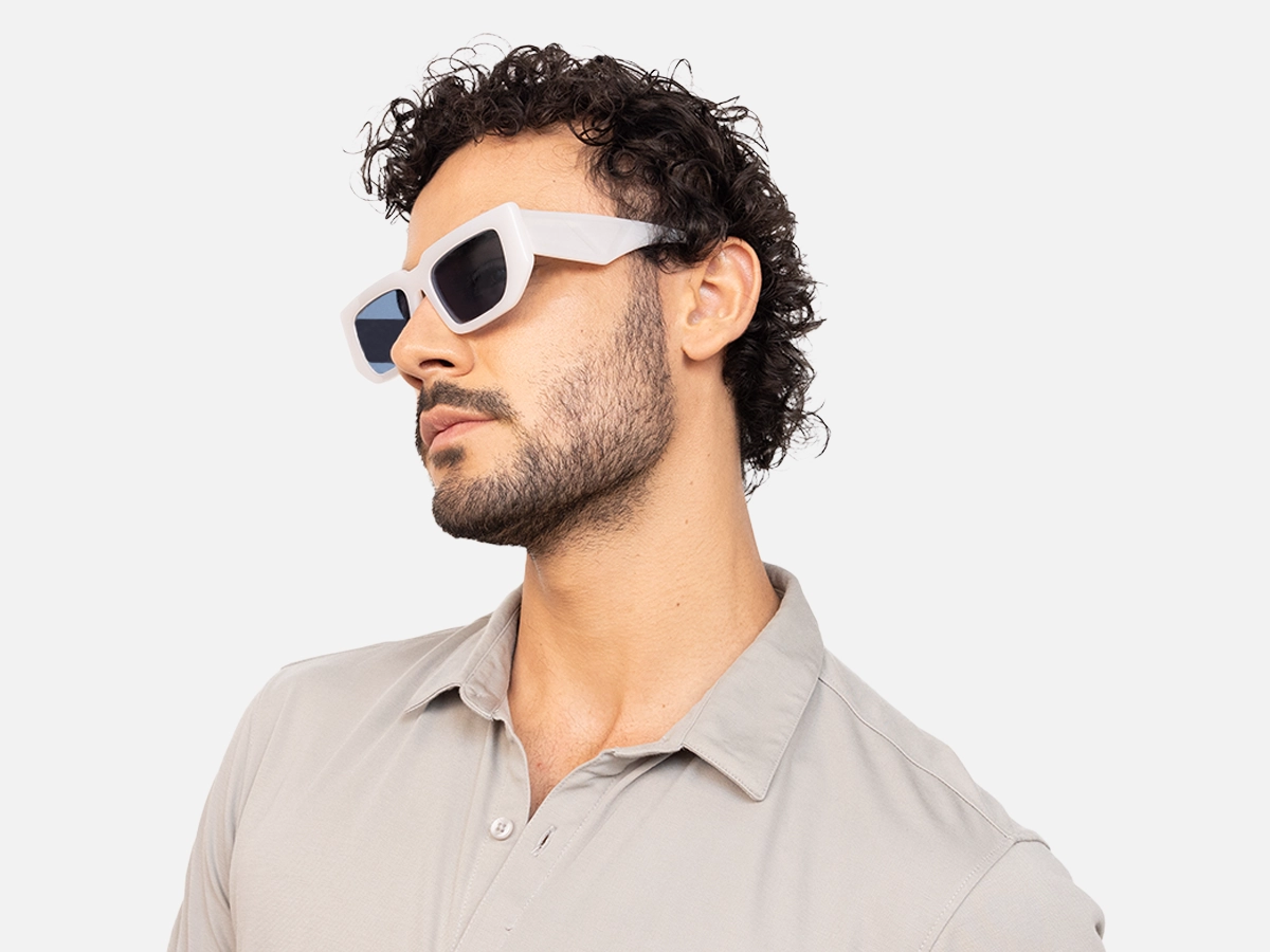 White Rectangle Sunglasses-42