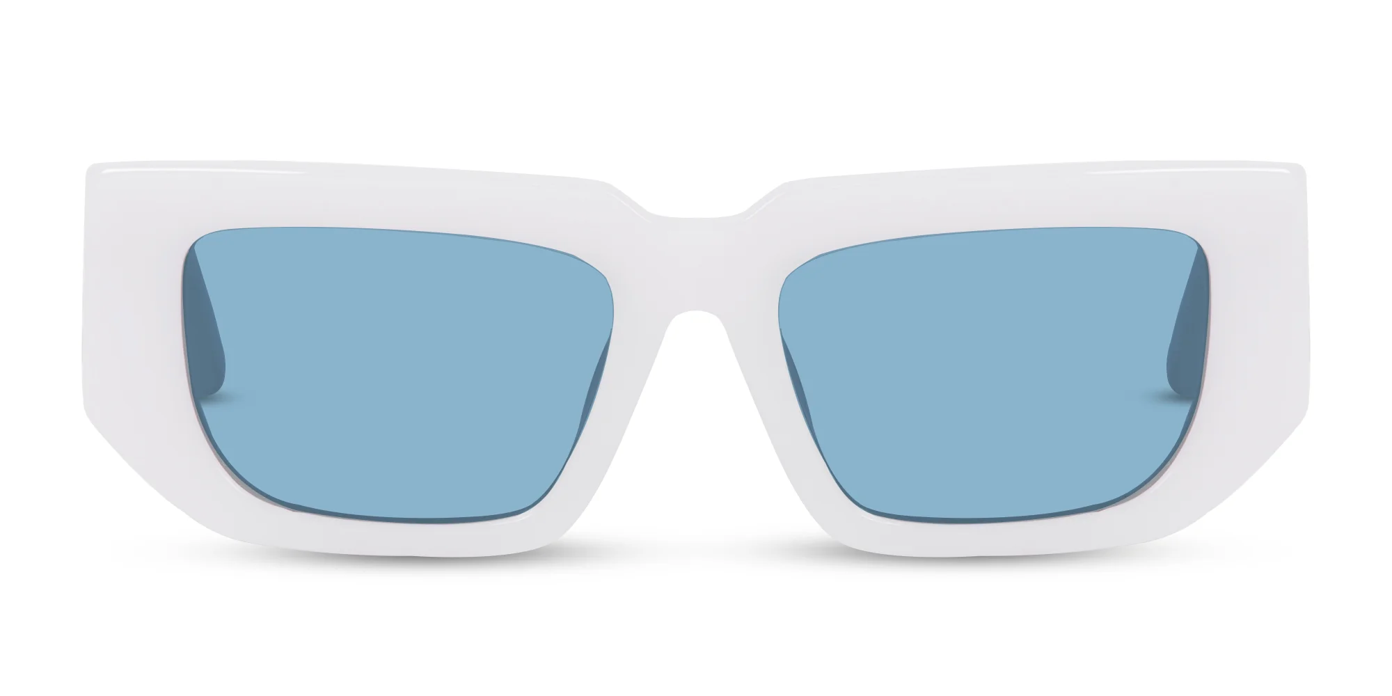 White Rectangle Sunglasses-1