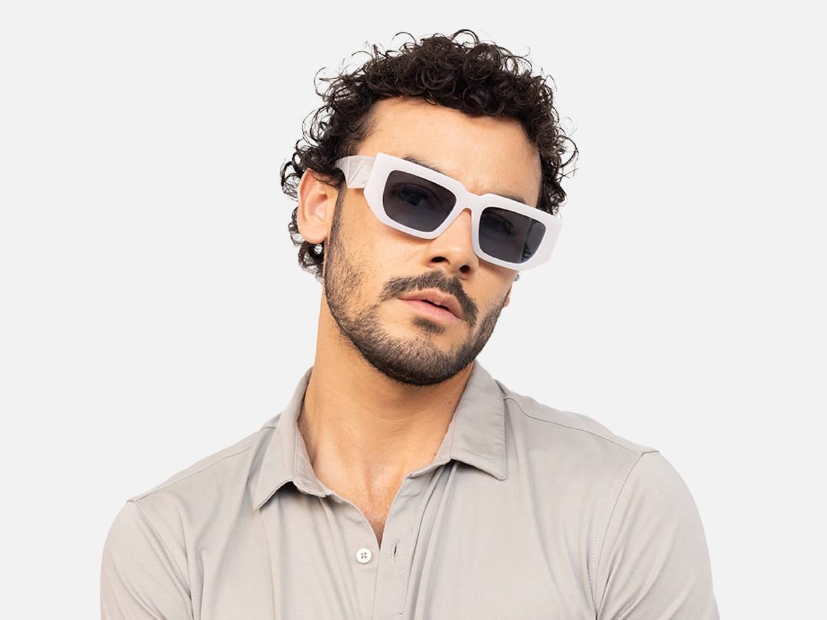 White Rectangle Sunglasses-43