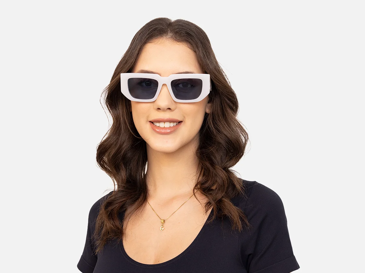 White Rectangle Sunglasses-51