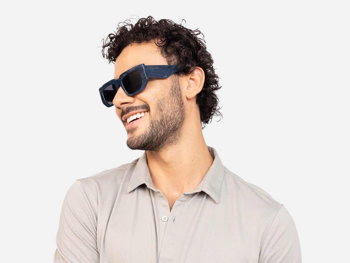 Rectangle Blue Sunglasses-44