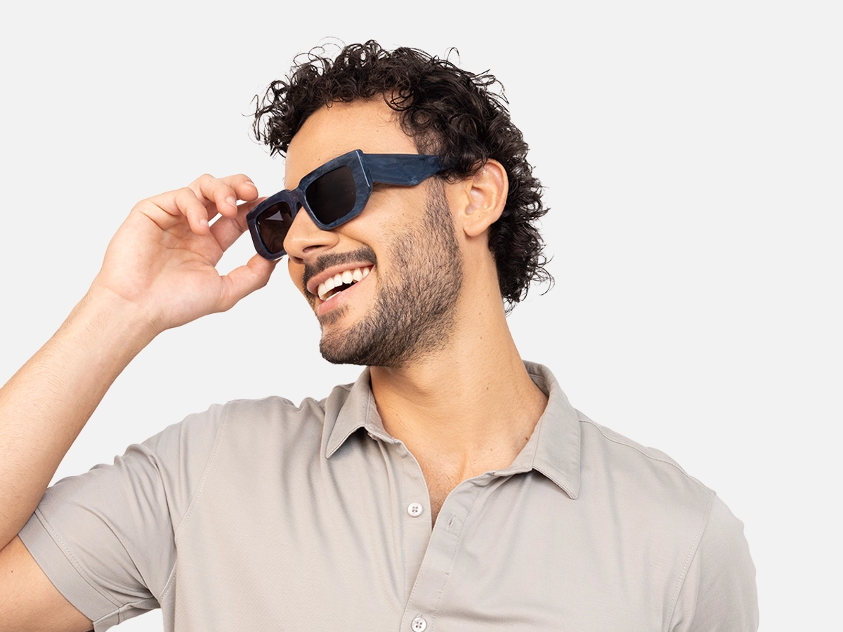 Rectangle Blue Sunglasses-42