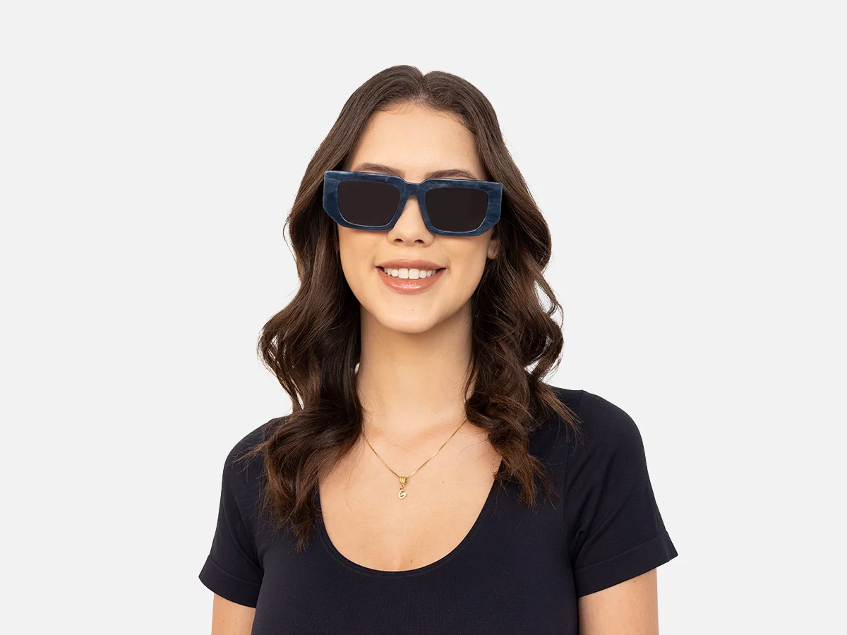 Rectangle Blue Sunglasses-51