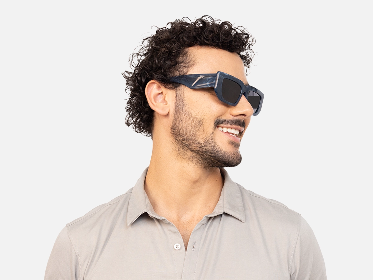 Rectangle Blue Sunglasses-43