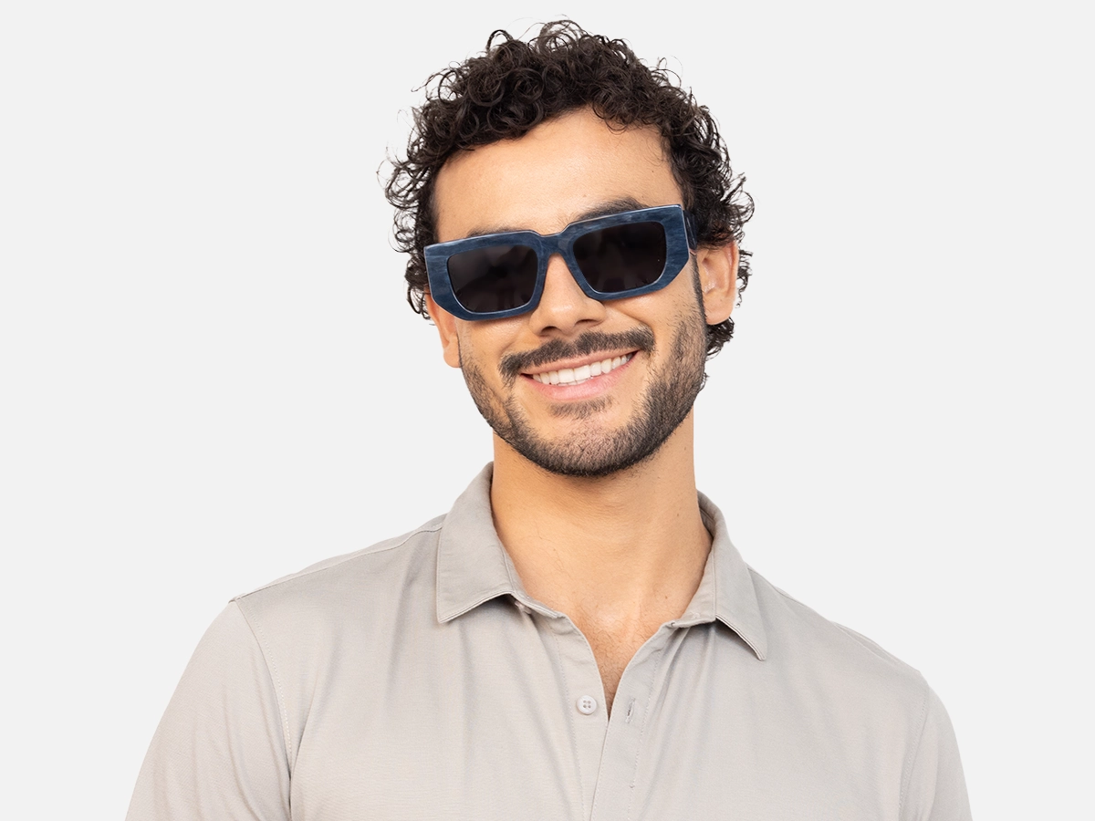 Rectangle Blue Sunglasses-41