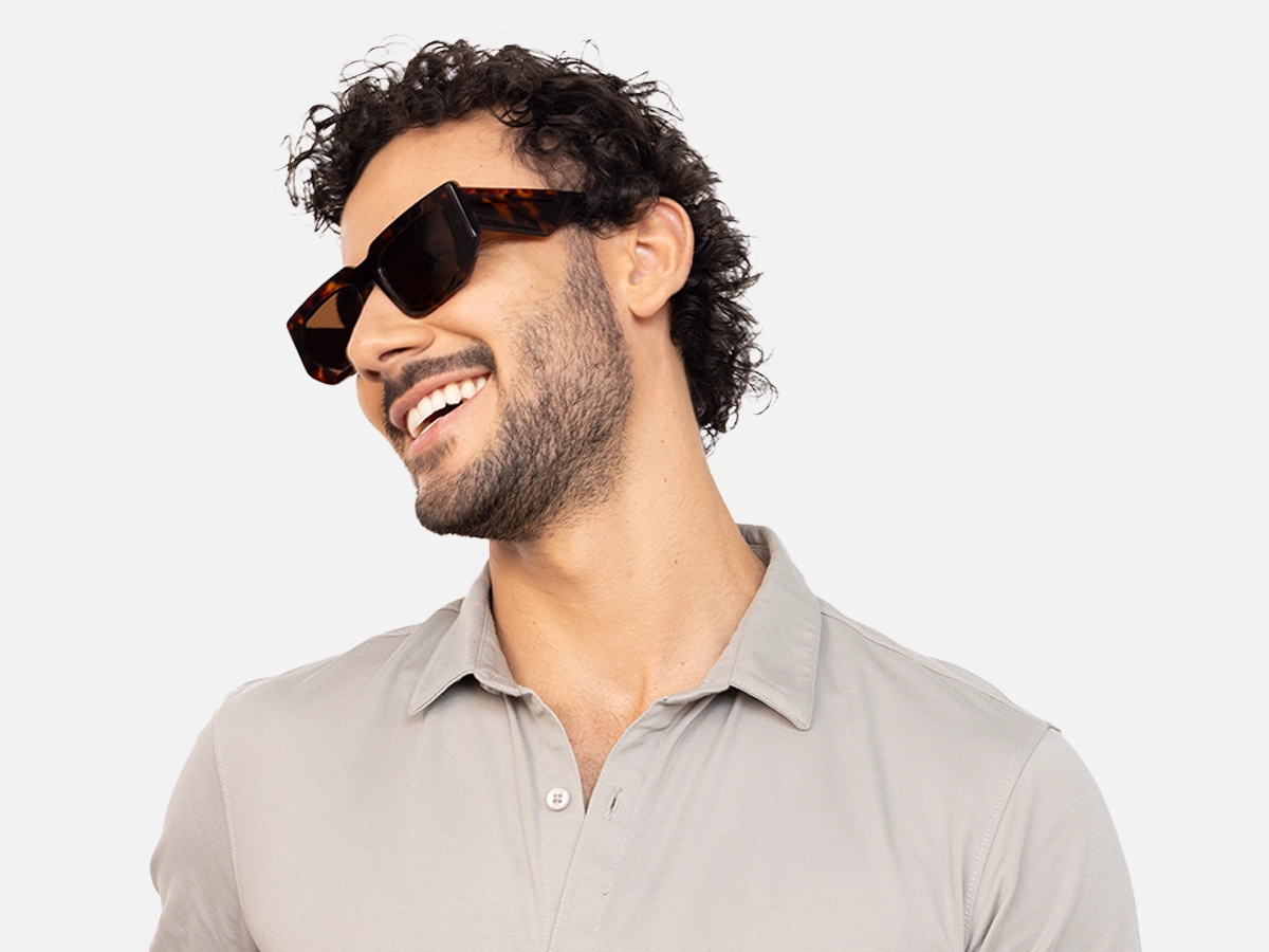 Tortoiseshell Rectangle Sunglasses-42