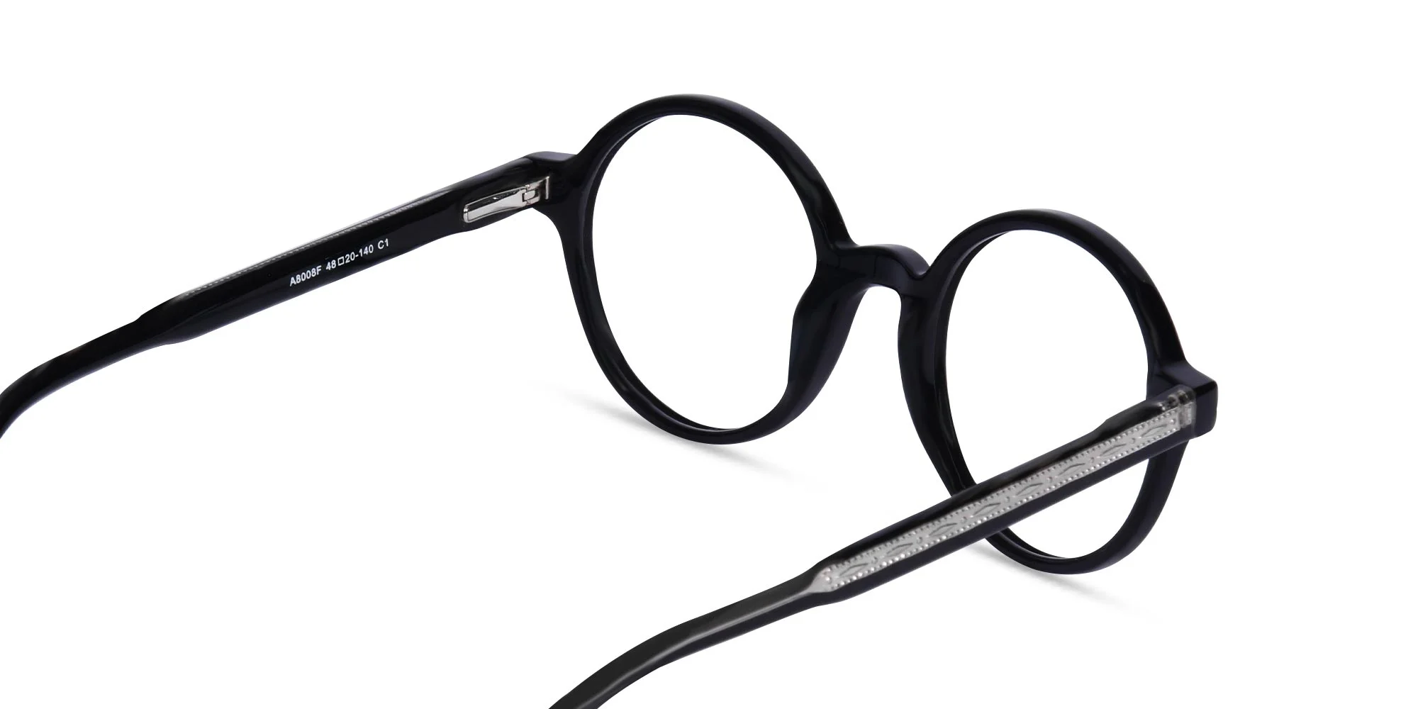 Black Round Acetate Glasses-5
