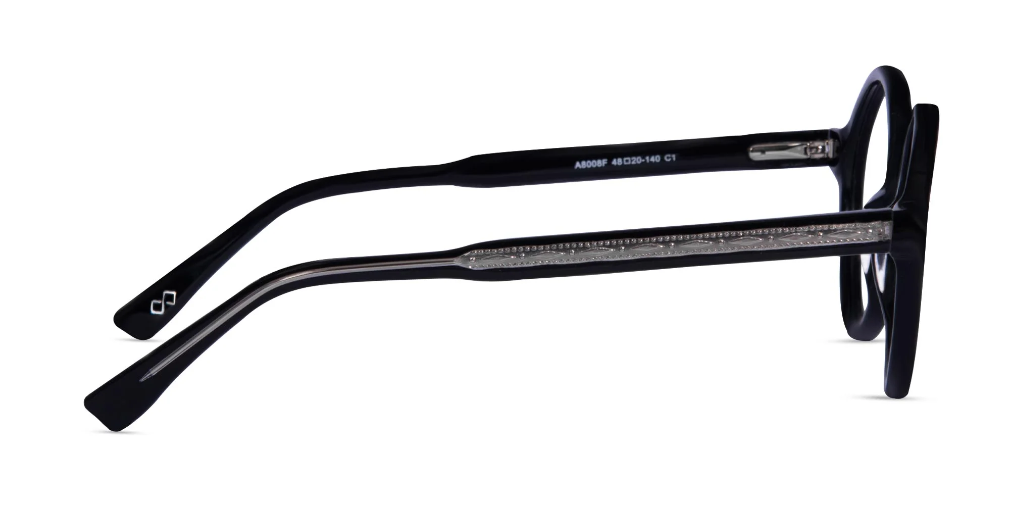 Black Round Acetate Glasses-4