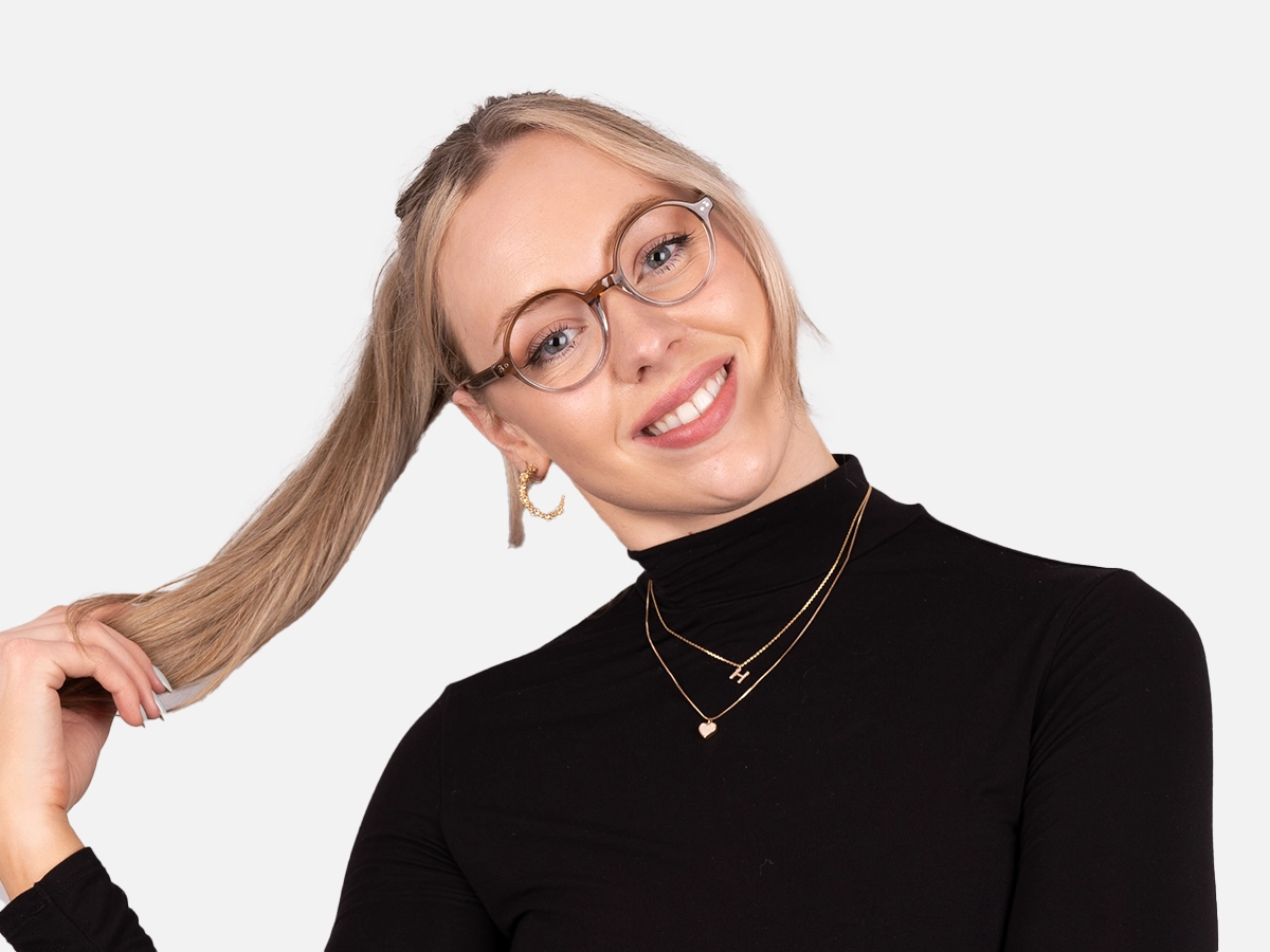 Brown Round Eyeglasses-52