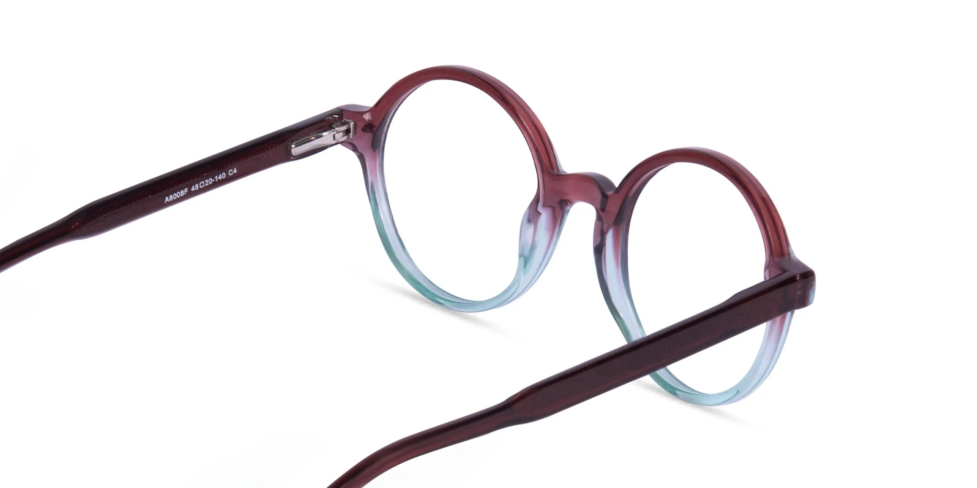 Crystal Brown and Blue Round Glasses-5