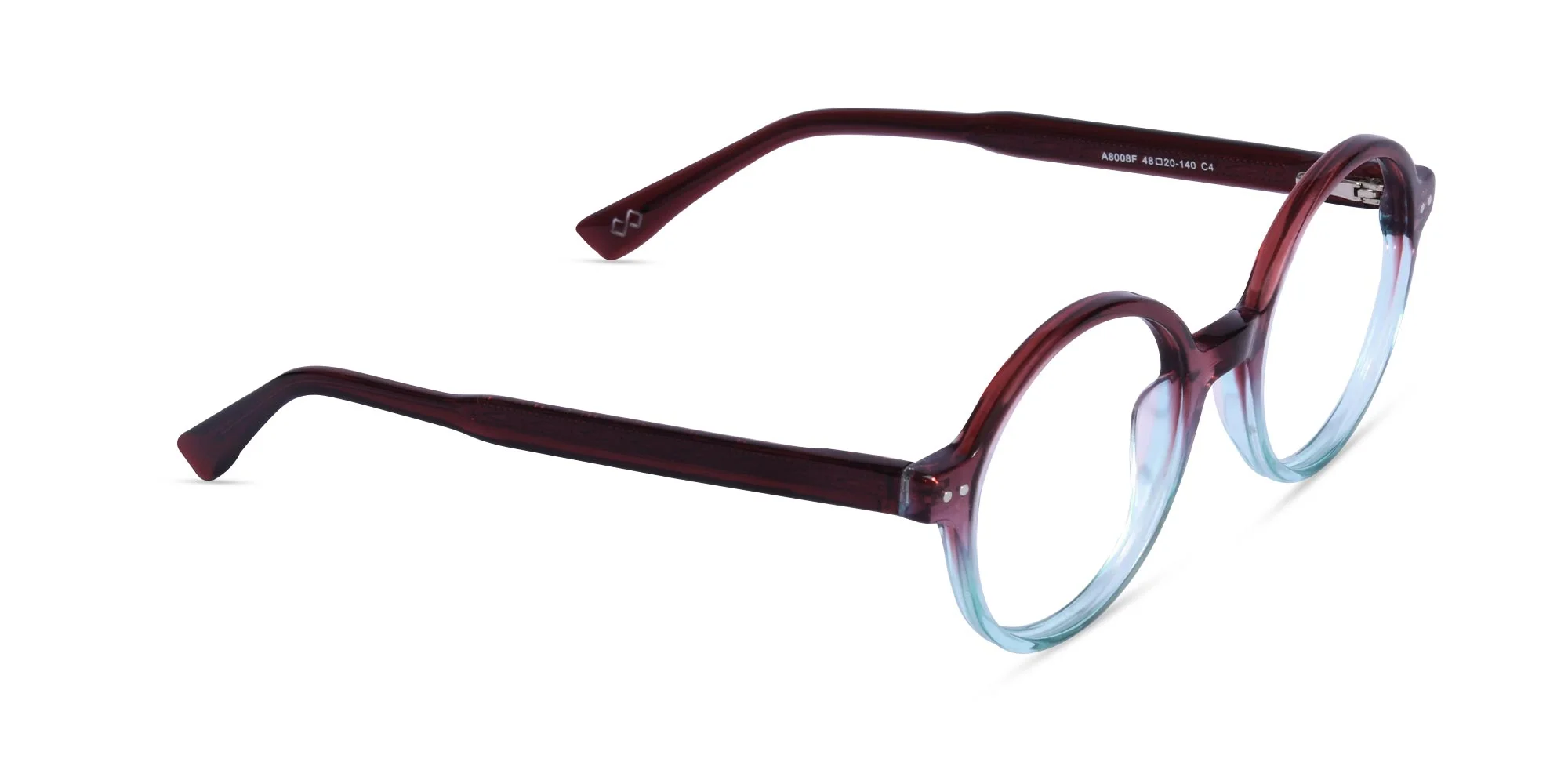 Crystal Brown and Blue Round Glasses-2