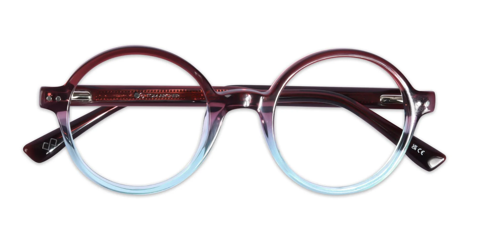 Crystal Brown and Blue Round Glasses-6