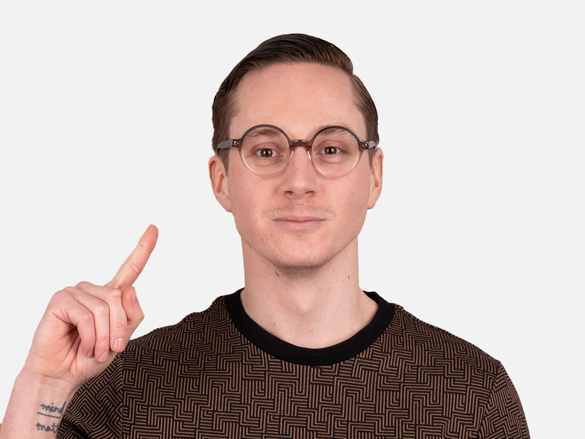 Crystal Black And blush pink Round Glasses-44