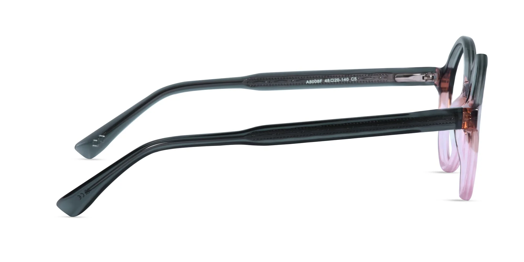 Crystal Black And blush pink Round Glasses-4