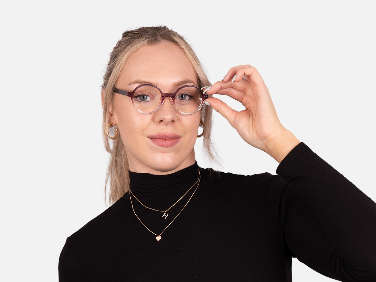 Purple Round Glasses-53