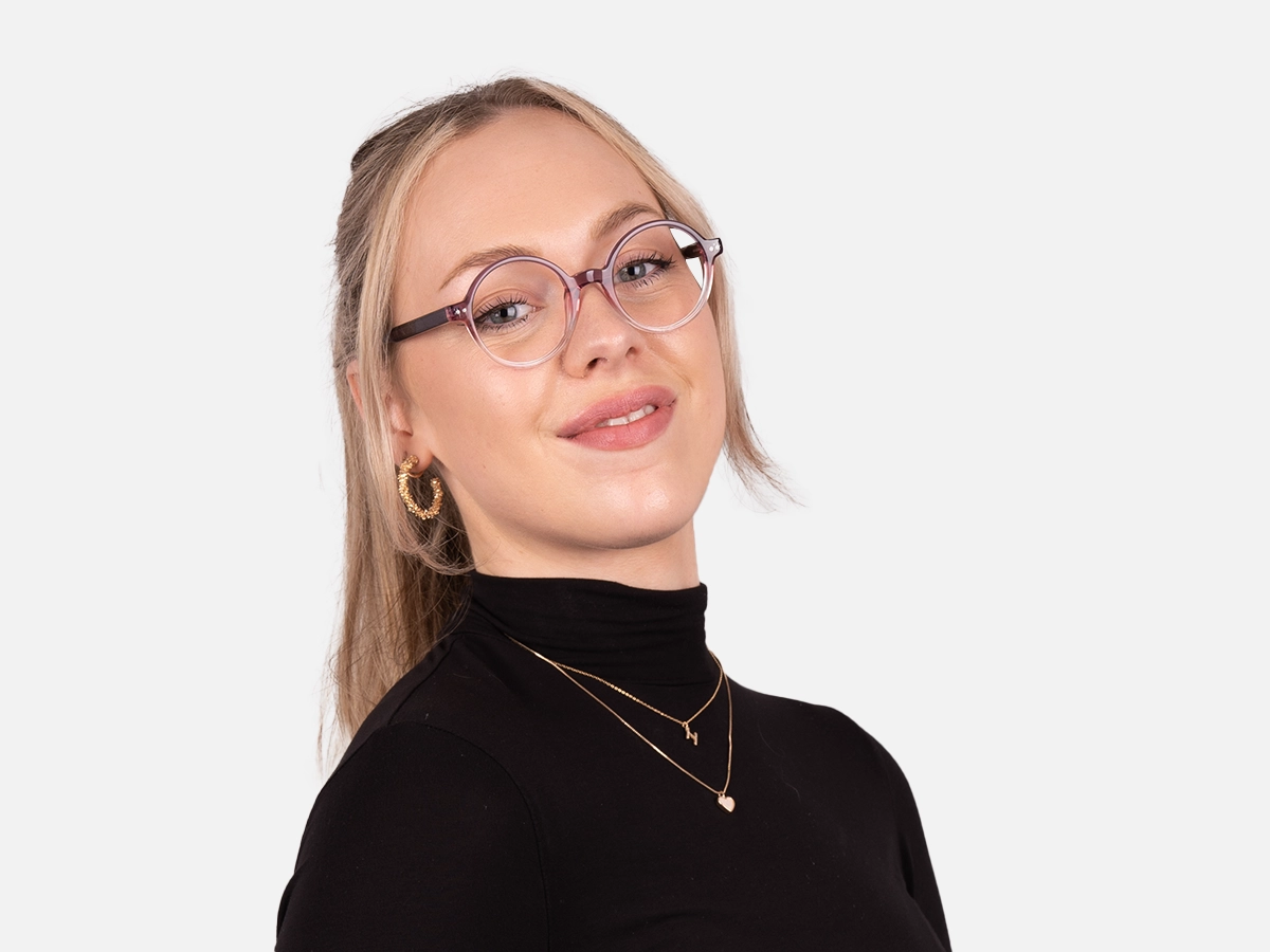 Purple Round Glasses-52