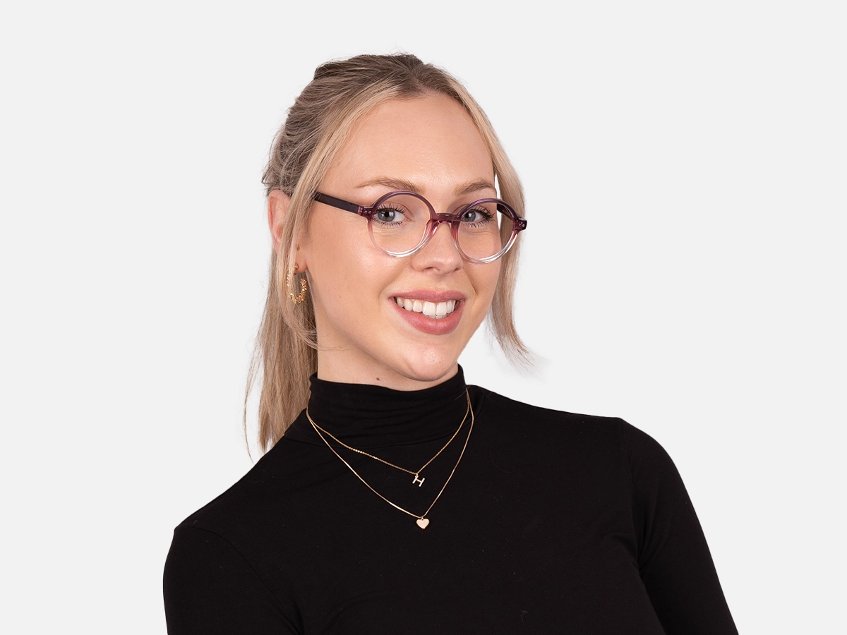 Purple Round Glasses-51