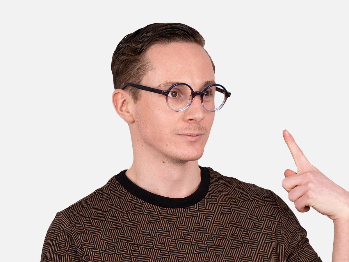 Blue Round Eyeglasses-43