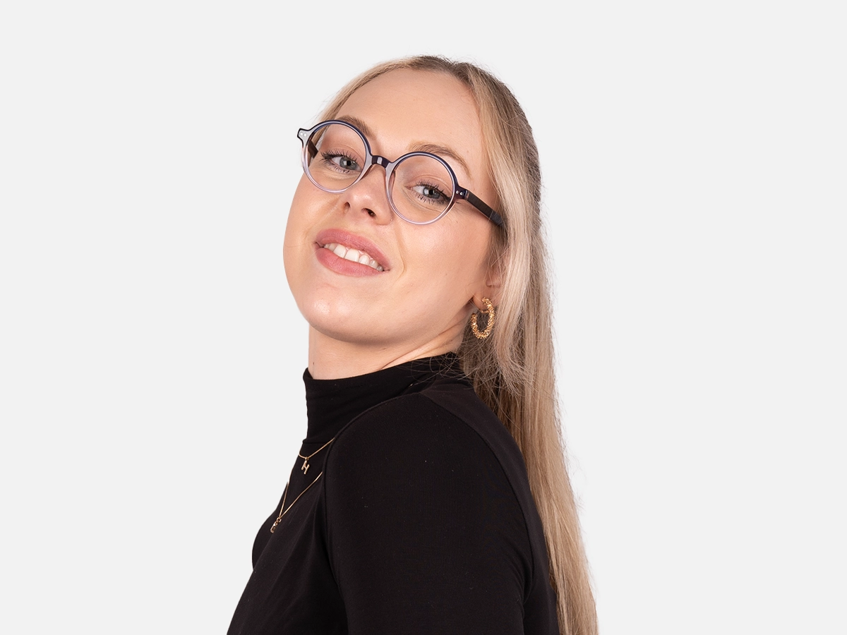 Blue Round Eyeglasses-51