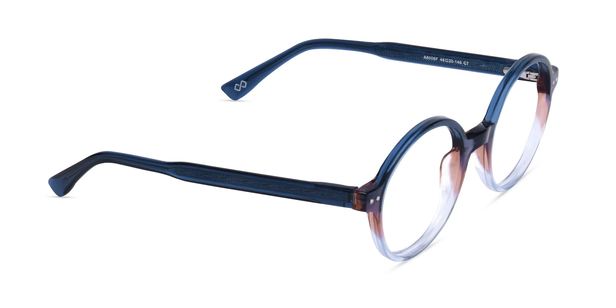 Blue Round Eyeglasses-2