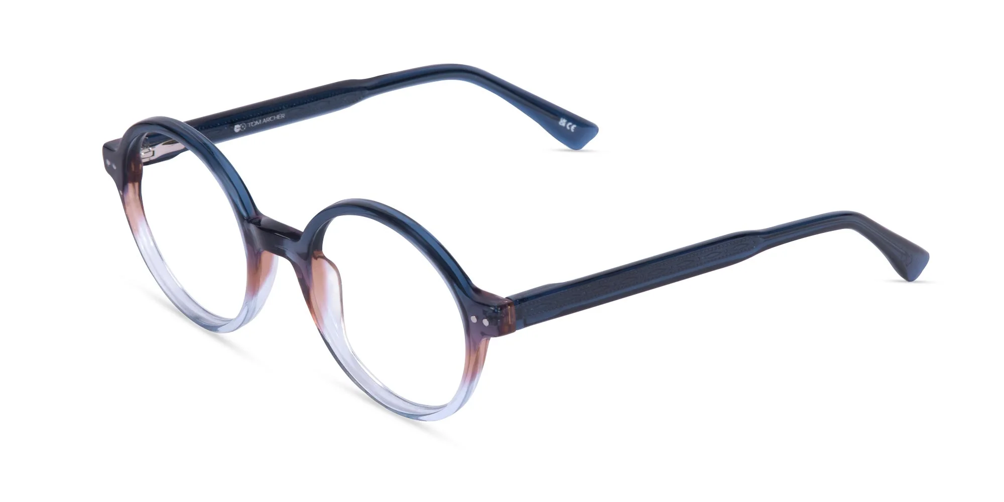 Blue Round Eyeglasses-3