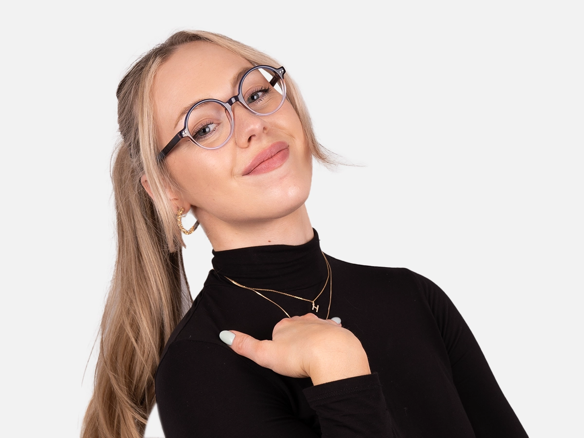 Blue Round Eyeglasses-53