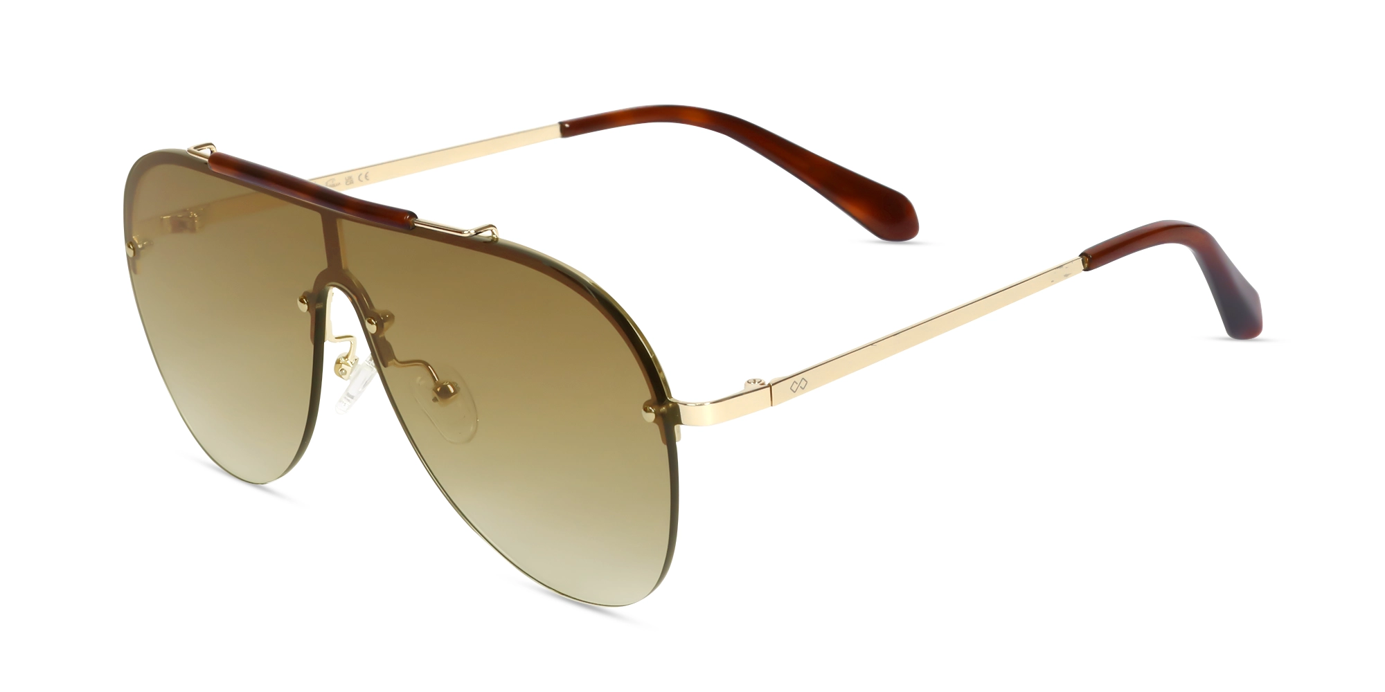  Metal Pilot Brown Tint Sunglasses-3