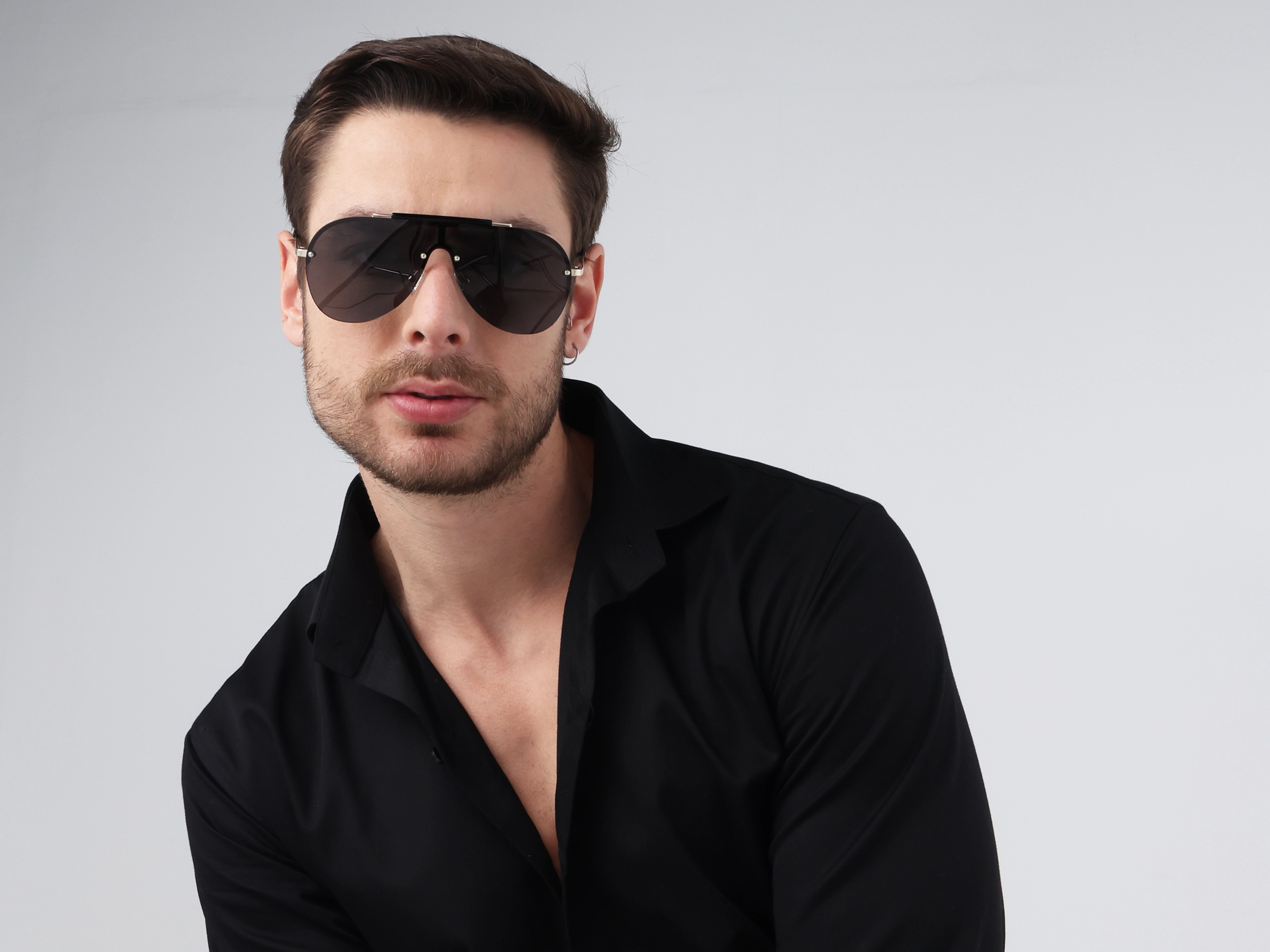Metal Pilot Drak Grey Tint Sunglasses