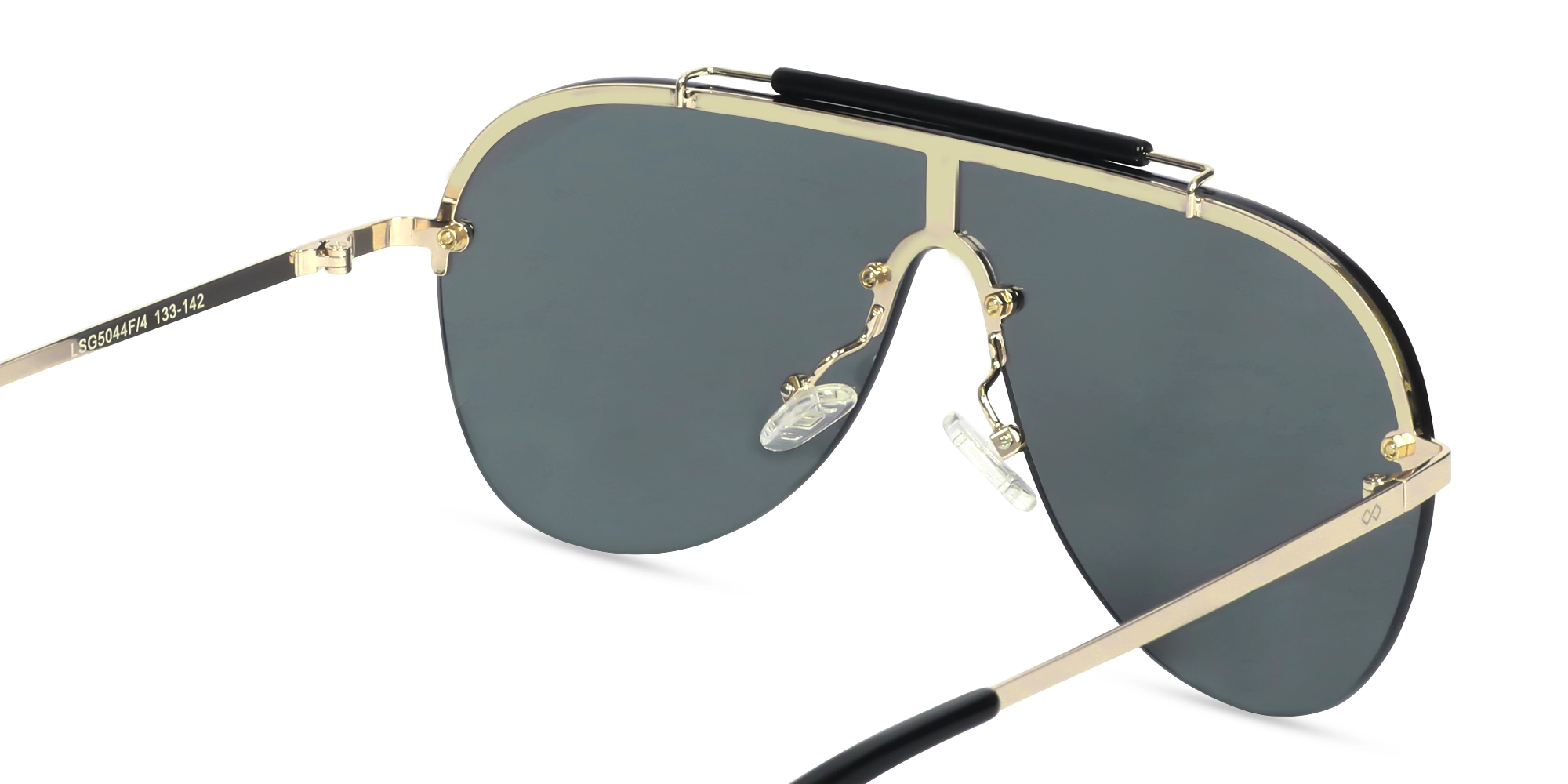 Metal Pilot Drak Grey Tint Sunglasses-5