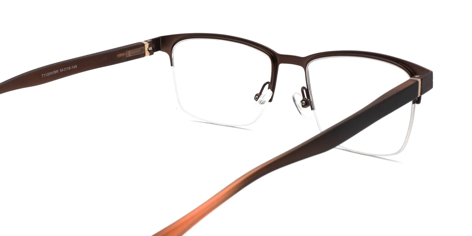 brown half rim glasses frames-2