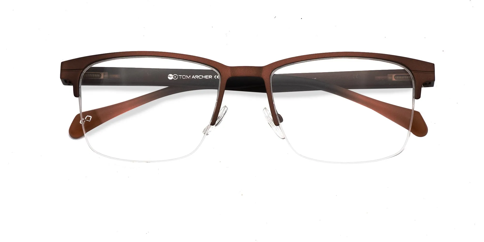 brown half rim glasses frames-2