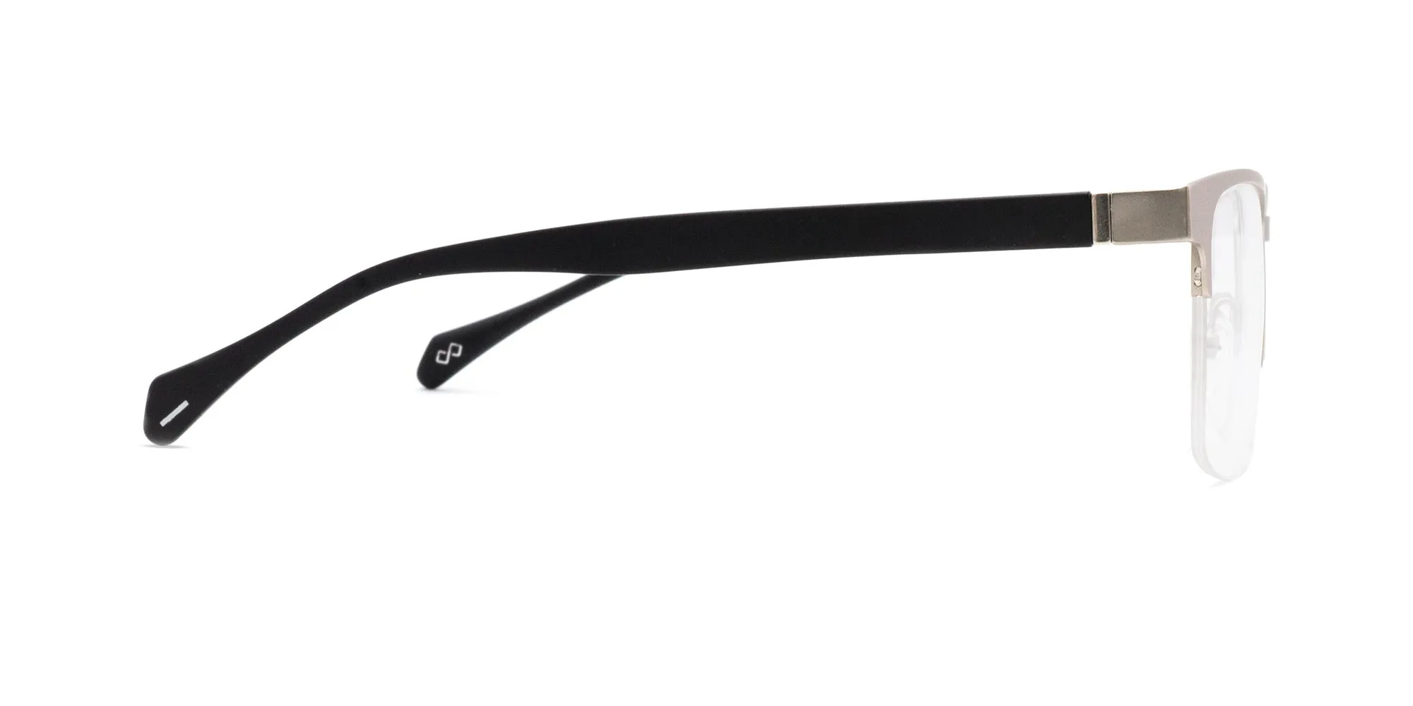 black and silver half rim rectangular glasses-2