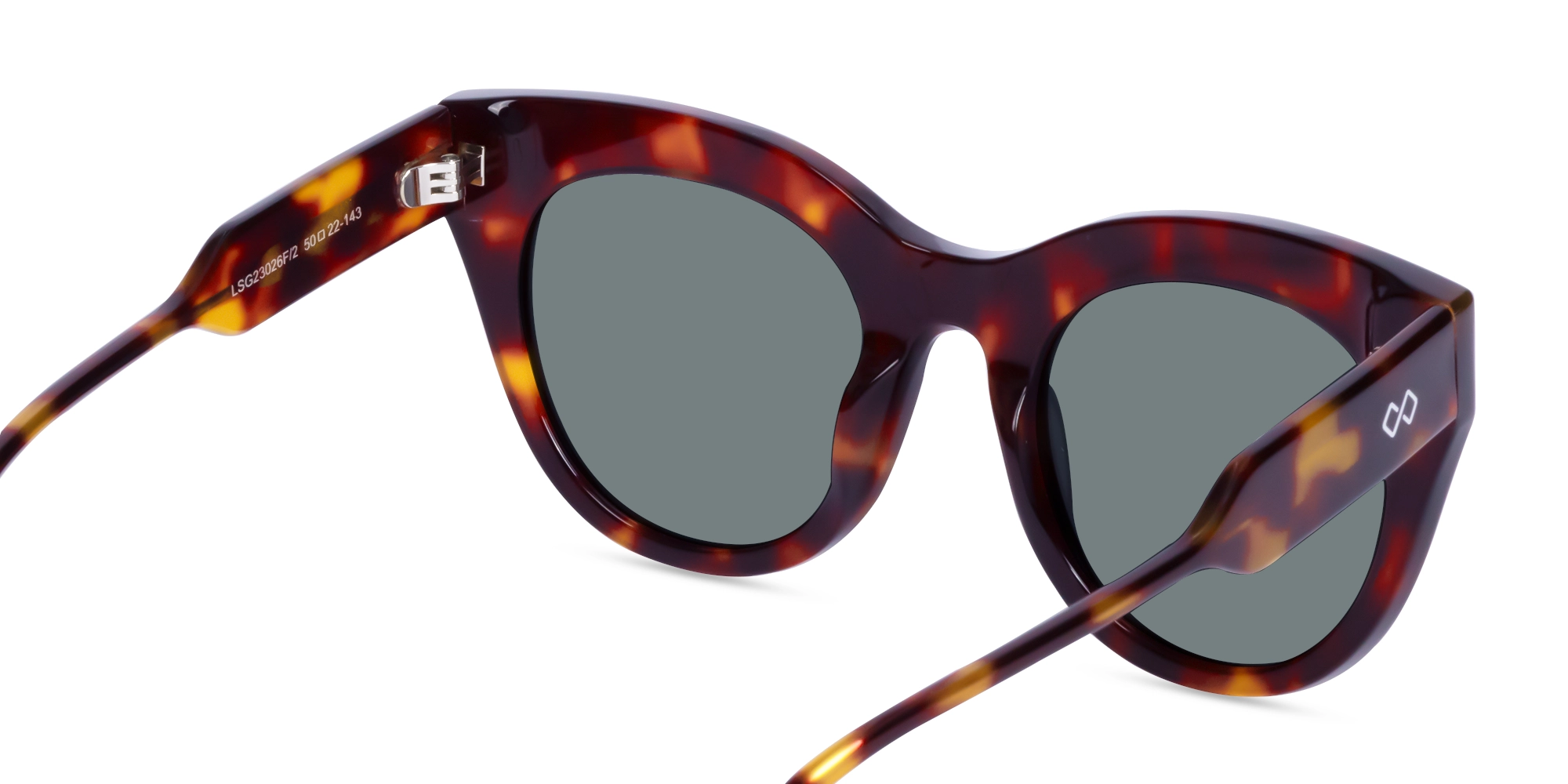 Tortoise Cat-Eye Frame With Dark Grey Tint Sunglasses-5