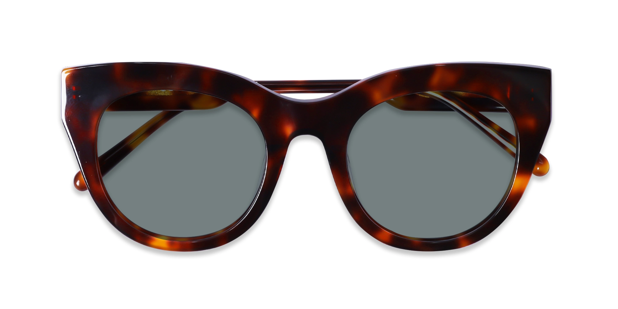 Tortoise Cat-Eye Frame With Dark Grey Tint Sunglasses-6