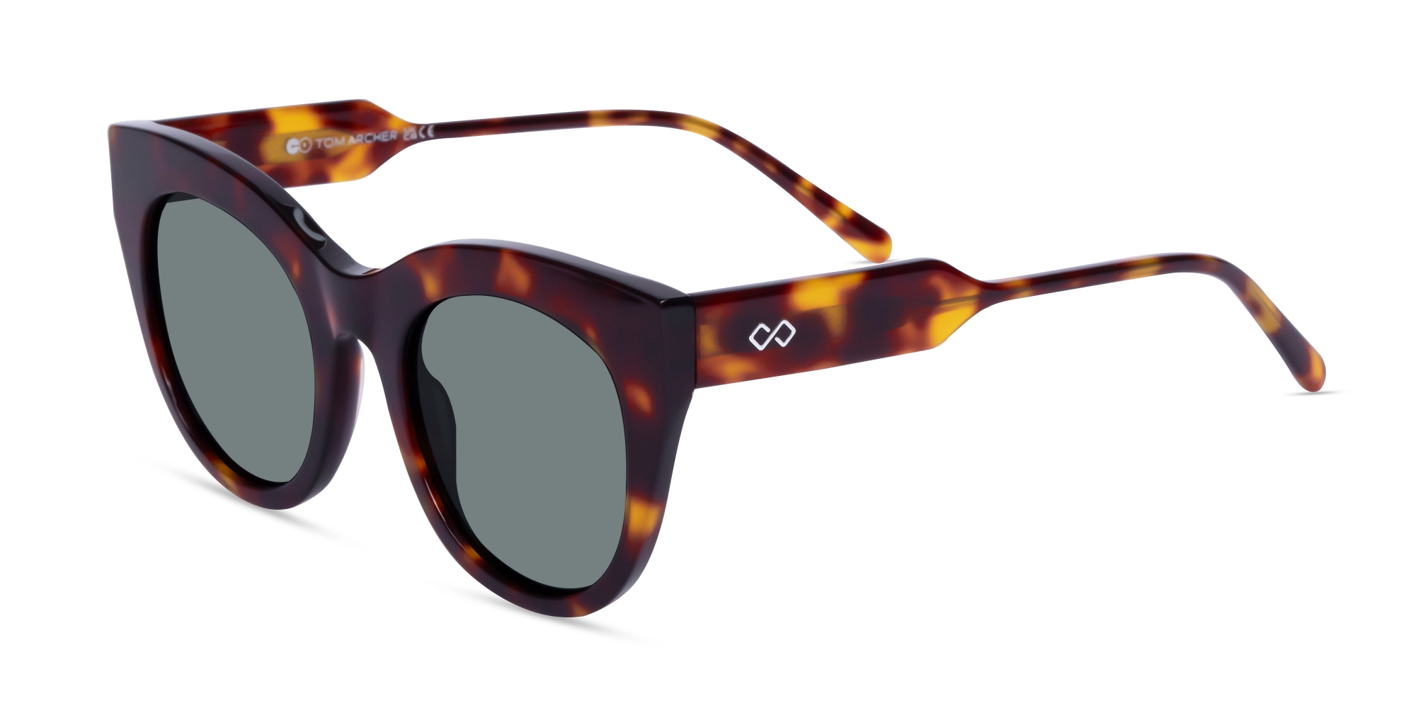 Tortoise Cat-Eye Frame With Dark Grey Tint Sunglasses-3