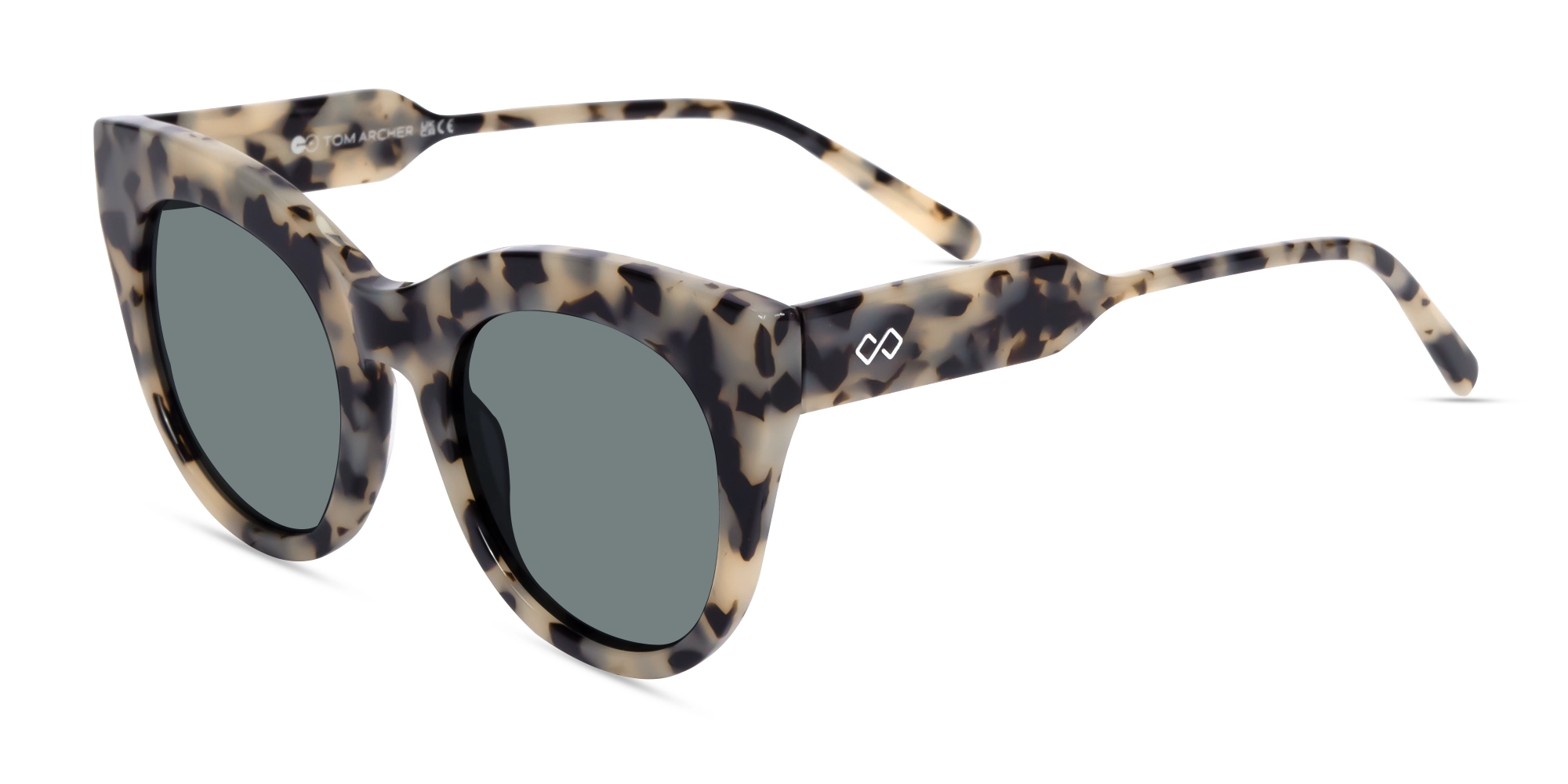Beige Tortoise Cat-Eye Frame Sunglasses -3