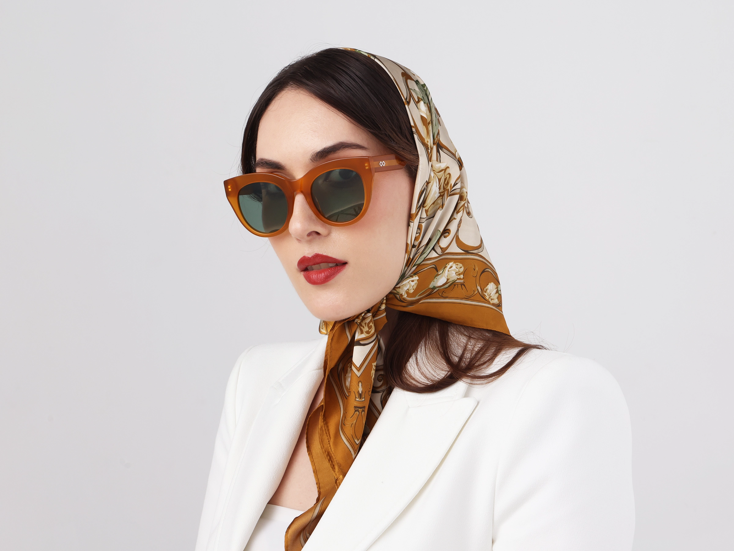 Brown Cat-Eye Frame With Green Tint Sunglasses-11