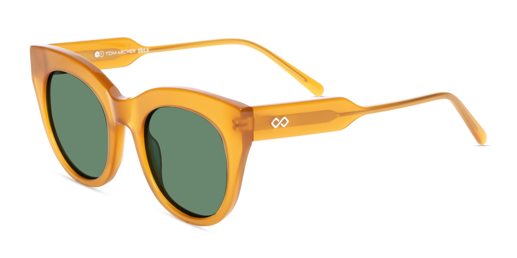 Brown Cat-Eye Frame With Green Tint Sunglasses-3