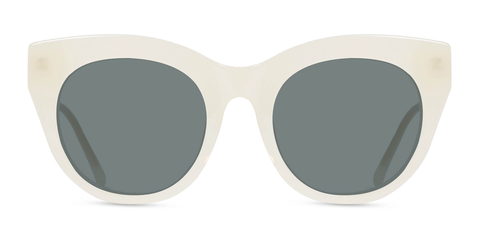 Pearl White Cat-Eye Frame With Dark Grey Tint Sunglasses-1 Pearl White Cat-Eye Frame With Dark Grey Tint Sunglasses-1
